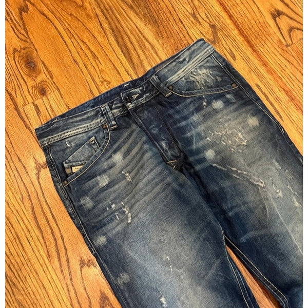 Diesel Darron Jeans Sz. 30x30 Distressed Slim Tapered Italy Designer Denim 0818Y