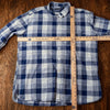 Barbour Tailored Fit Plaid Button Shirt Men's XL Blue White Cotton Long Sleeve