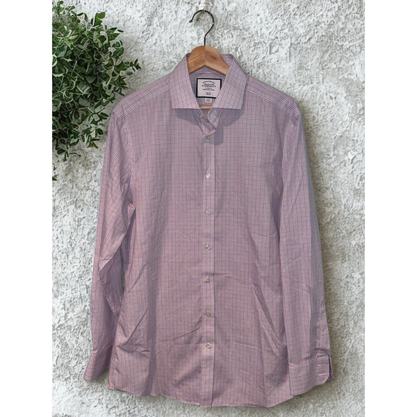Charles Tyrwhitt Dress Shirt Non Iron Slim Fit Check Men's 16.5/35
