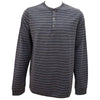 Marine Layer Double Knit Henley Shirt Mens 2XL Gray Blue Striped Long Sleeve NWT