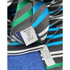 Eton Silk Neck Tie Made in England Blue Green Black White Striped Luxury Tie