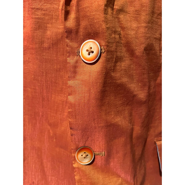 Robert Graham Linen Blend Blazer Sport Coat Jacket Orange Classic Fit Sz 42 NWOT