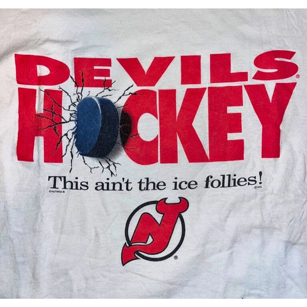 New Jersey Devils Lee Sport Nutmeg This Ain't The Ice Follies Shirt 2XL Vintage