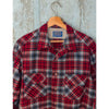 Pendleton Board Shirt Jacket Men's L Red Plaid Virgin Wool USA Loop Camp Collar