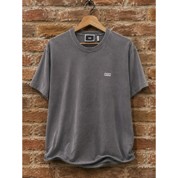 Kith Vintage Sunfaded Washed Gray Logo Crewneck T-Shirt Small Cotton Cut Hem USA