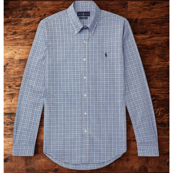 Polo Ralph Lauren Classic Fit Performance Blue Check Button-Down Shirt 2XL NWT