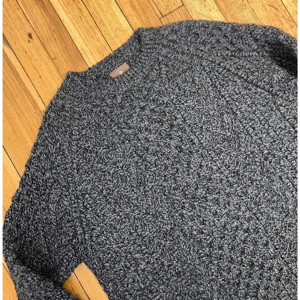 Aran Woollen Mills L Gray Aran Fisherman Sweater Cable Knit Merino Wool Ireland