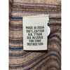 J. Peterman Grandad Band Collar Shirt Sz. XL Striped Brass Button Cotton Vintage