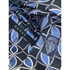 Gucci Geometric Silk Tie Blue Black Gray 100% Silk Made in Italy