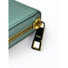Fossil Zip Around Pebbled Leather Wallet Mint Green Gold Hardware Clutch