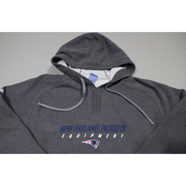 New England Patriots Hoodie M Gray Bill Belichick Y2K Pullover Equipment Reebok