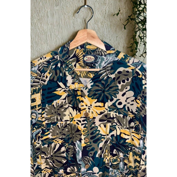 Tommy Bahama Hawaiian Shirt Men’s 2XL Rayon Aloha Safari Floral Vintage