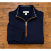 Peter Millar Crown Autumn Crest Merino Wool Suede Trim 1/4 Zip Navy XL $265