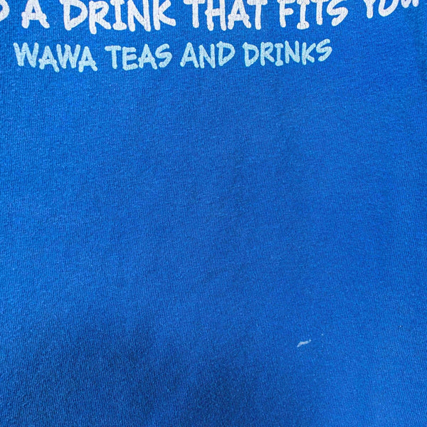 Wawa Iced Tea Employee T Shirt XL Blue Dress Your Bottle Y2K Rare Vintage