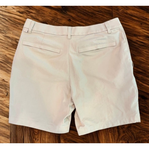 Lululemon ABC Classic-Fit Shorts Mens 31 Cream Warpstreme 7" Golf Casual