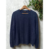 Brooks Brothers Scottish Lambswool Cable Knit Sweater Mens M Navy (Hole Sleeve)