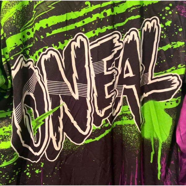O'Neal Mayhem Crypt Motocross Jersey Monster Energy Style Y2K Purple Green S