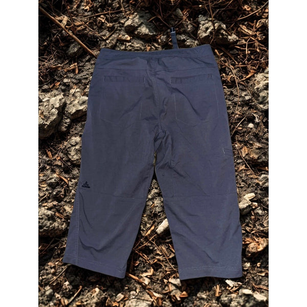 Prana Cropped Pants Womens M Gray Belted Hiking Capri Lightweight Stretch