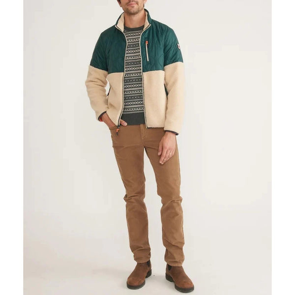 Marine Layer Archive Bariloche Sherpa Jacket Medium Green Tan Full Zip Rare NWOT