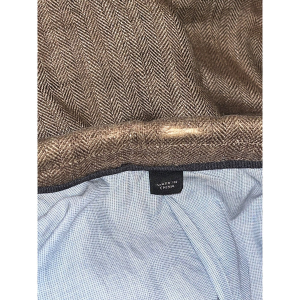 J.Crew Ludlow Blazer Mens 38S Brown Herringbone Linen Silk Italian Sport Coat