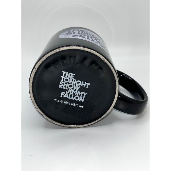 Tonight Show Jimmy Fallon Mug Black Ceramic Moon Logo 2014 NBC NWOT