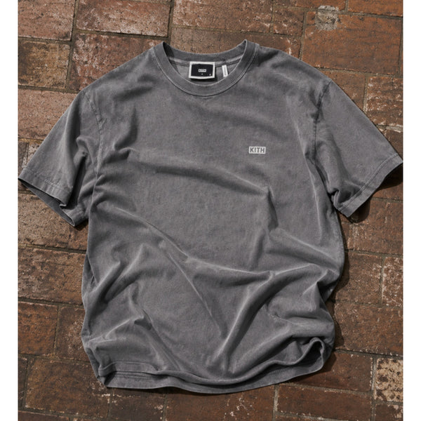 Kith Vintage Sunfaded Washed Gray Logo Crewneck T-Shirt Small Cotton Cut Hem USA