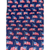 Salvatore Ferragamo Silk Tie USA Flag Patriotic Navy Made Italy Luxury Vintage