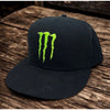 Monster Energy Snapback Hat Black Green Logo Cap Rare Underbrim Print OSFM