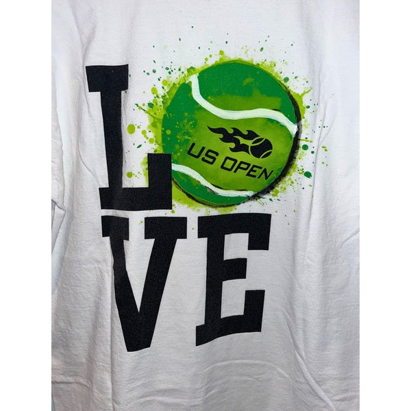 US Open 2014 Tennis T-Shirt Mens Large White USTA Grand Slam Love Graphic Tee