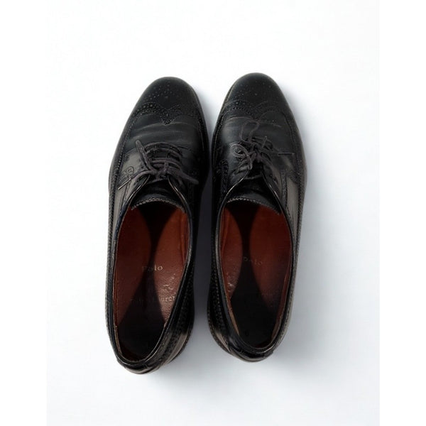 Polo Ralph Lauren Asher Wingtip Oxford Shoes Black Leather Italy Men's 9.5 D