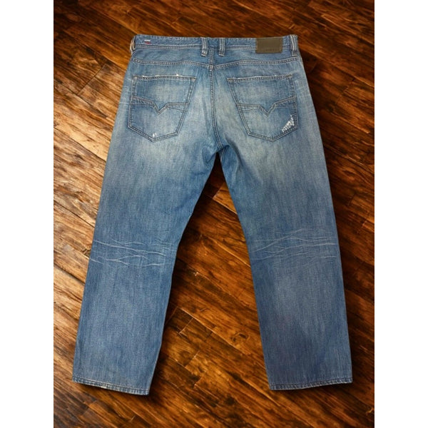 Diesel Larkee Relaxed Jeans Mens 36x32 Wash 008MX Made in Italy Distressed