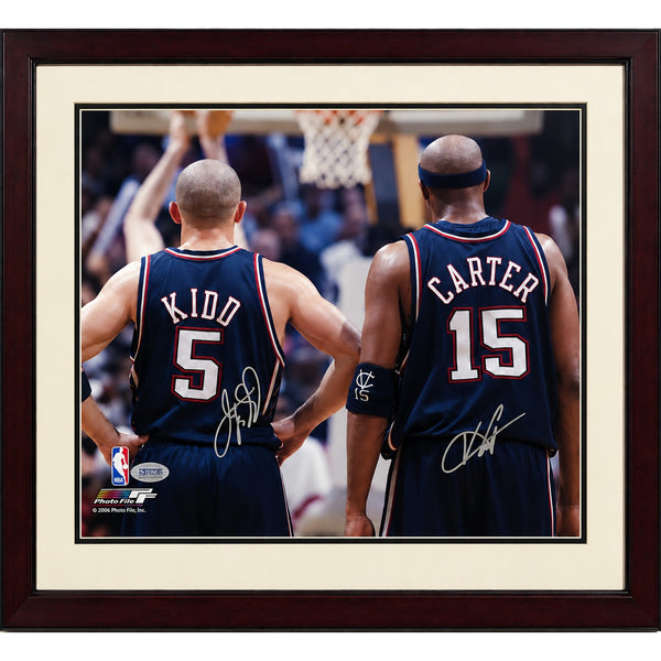 Vince Carter Jason Kidd New Jersey Nets Signed 16x20 Steiner Framed 22x26 NBA