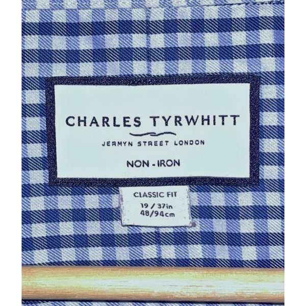 Charles Tyrwhitt Dress Shirt Non Iron Classic Fit Check Men's 19/37