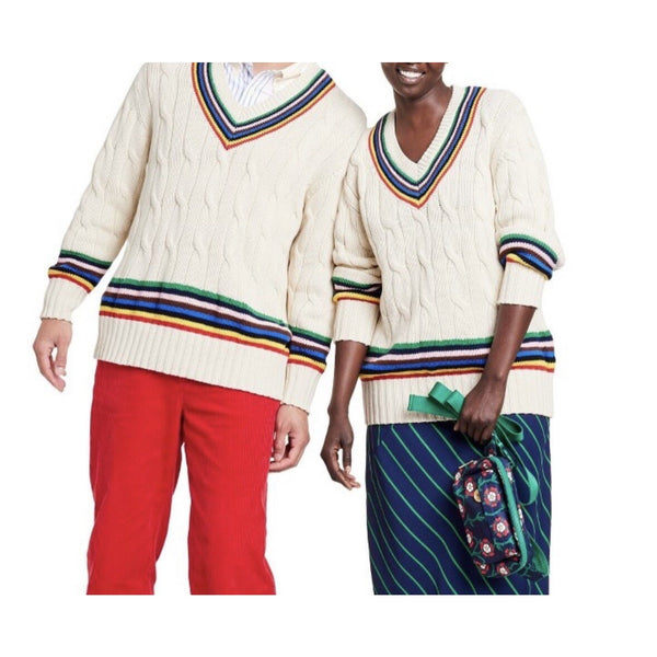 Rowing Blazers x Target Croquet Stripe Cable Knit Sweater Unisex XS NWT Sold Out