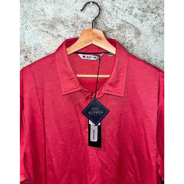 Black Clover BC Live Lucky Golf Polo Shirt Men's XL Supreme Cranberry NWT Pima