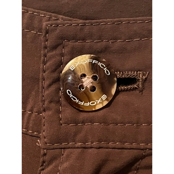 ExOfficio Insect Shield Convertible Hiking Pants Brown Green 40x30 Zip Off EUC