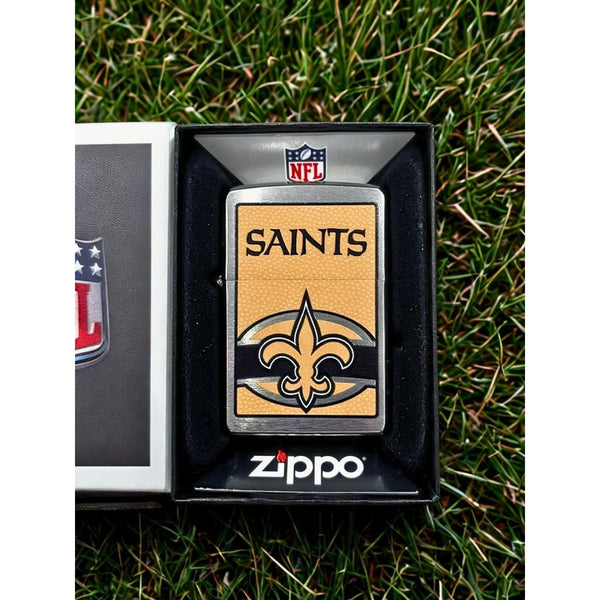 New Orleans Saints Zippo NFL Lighter 24629 Gold Logo Windproof NIB Made USA