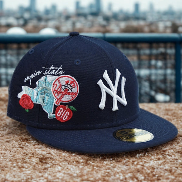 New York Yankees New Era 59FIFTY Empire State Cluster Hat 7 3/4 MLB Navy NWT