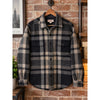 Wallace & Barnes Wool Blend Plaid CPO Shacket Shirt Jacket Mens Small Navy Gray
