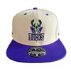 Milwaukee Bucks Mitchell & Ness Hat 7 5/8 Cream Purple 1977 All Star Game Patch