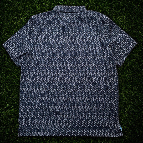 Rhone Golf Polo Shirt Men's M Gray Blue Camo Performance Stretch Short Sleeve