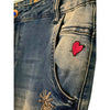 DESIGUAL Floral Embroidered Womens Graphic Skinny Jeans 30X27 18SWDD59 Y2K Vibes