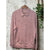 Criquet Mens L Pink Collared Polo Sweatshirt Rugby Pullover Kangaroo Pocket