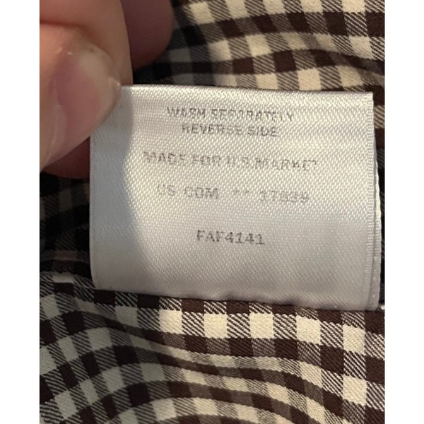 Loro Piana Italy Cotton Flannel Gingham Button Down Shirt Men's 3XL MAB1852