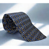 Paolo Gucci Vintage Equestrian Silk Tie Navy Blue Gold Geometric Made in Italy