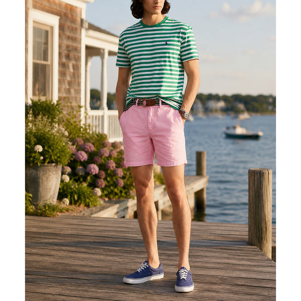 Polo Ralph Lauren 8-Inch Straight Fit Linen Cotton Shorts Pink Sz. 31 NWT