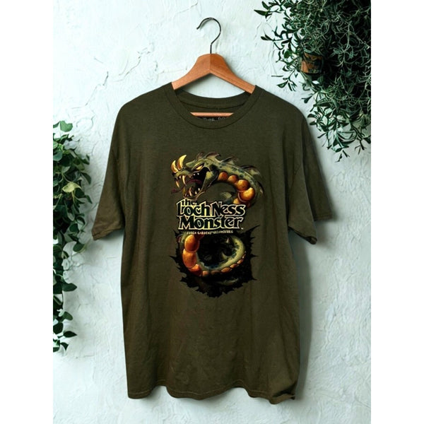 Busch Gardens Loch Ness Monster Coaster T-Shirt Green L EUC Collector’s Tee