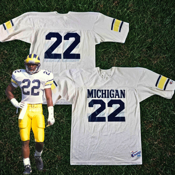 Michigan Wolverines Ty Law #22 Champion Jersey White USA Size XL Vintage