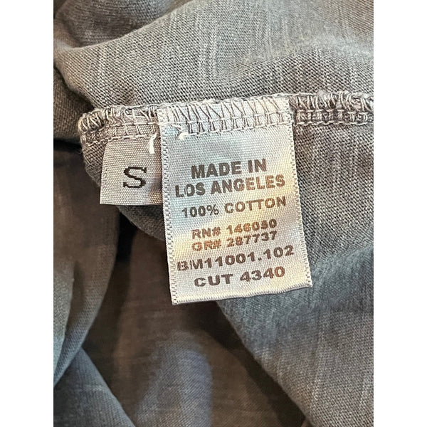 Buck Mason Curved Hem Slub Cotton T Shirt Sz. Small Blue Made in USA BM11001.102