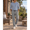 Faherty Essential Drawstring Pants Men's S Rugged Grey Organic Cotton Linen